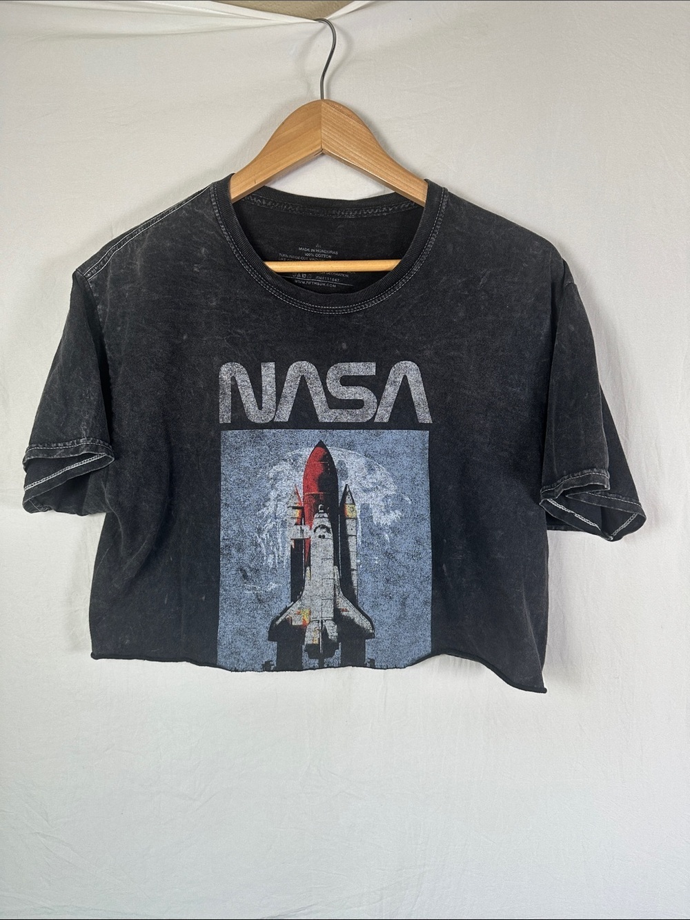 Fifth Sun Dark Gray Cotton Tee with Printed Neckline Tag